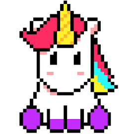 Unicorn Art Pixel - Color By Number